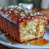 Moist, zesty Lemon Lavender Loaf Cake drizzled with sweet honey, ready for teatime.