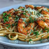 Shrimp Scampi Linguine glistening with garlic butter sauce, a quick weeknight delight.