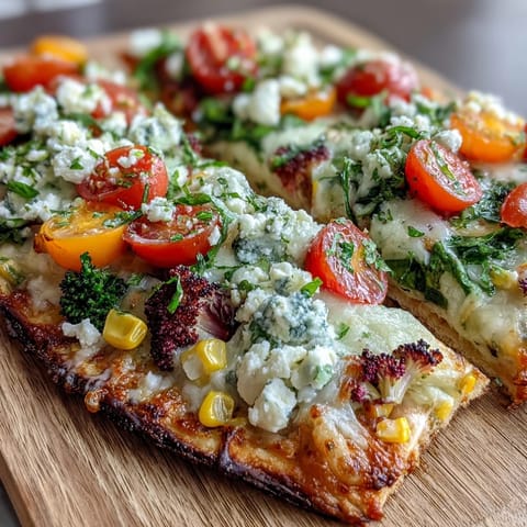 St Patricks Rainbow Veggie Flatbread