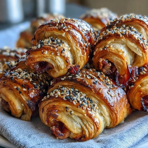Flaky, buttery pastry encases cocktail sausages in these bite-sized Mini Pigs in a Blanket, paired with creamy, zesty dipping sauce for game day.  