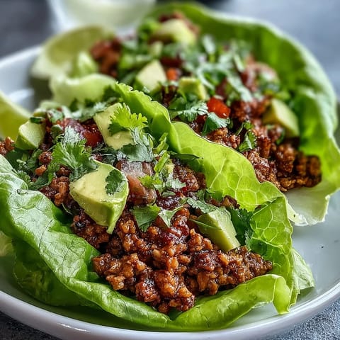 Juicy Turkey Taco Lettuce Wraps, seasoned perfection for a light, low-carb lunch.