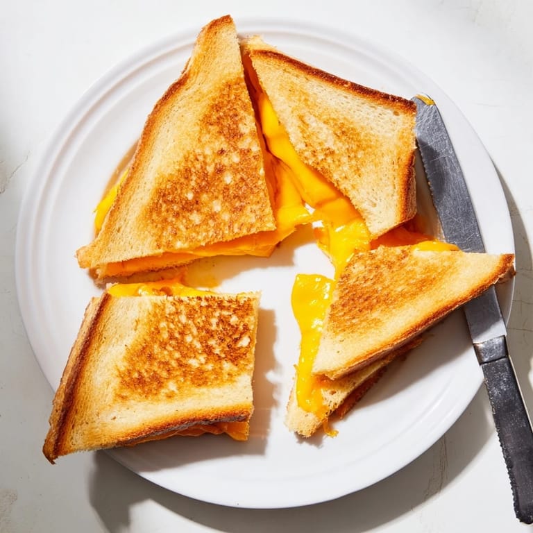 Perfectly crispy Grilled Cheese Sandwich with gooey cheese, ideal for pairing with a bowl of tomato soup.