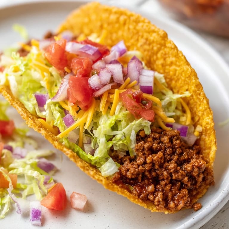 Freshly assembled American-Style Tacos with zesty salsa, perfect for a family weeknight dinner spread.
