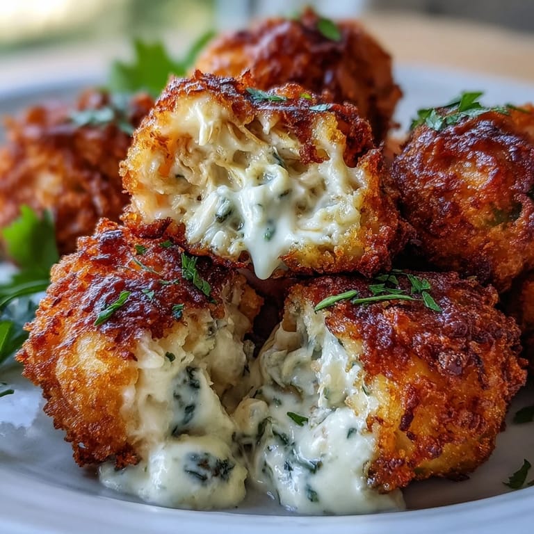 Freshly baked Cajun Crab Poppers with jalapeño halves and parsley garnish on a rustic wooden board.