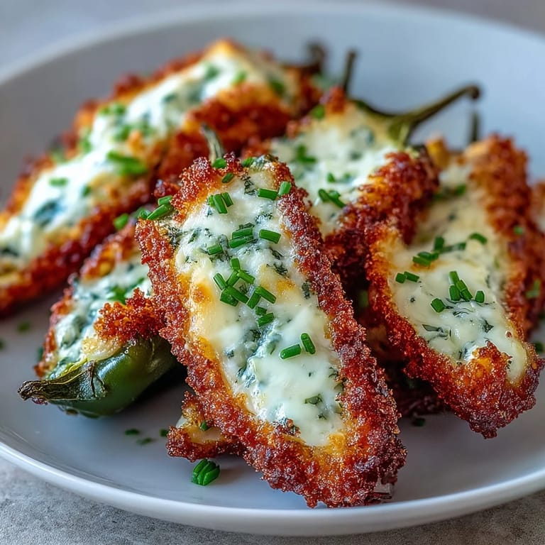 Halved Air Fryer Jalapeño Poppers revealing a rich, melty cheddar and cream cheese filling, ready to eat.
