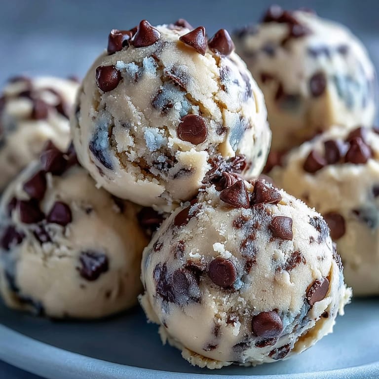 Spoon-ready Greek Yogurt Cookie Dough is topped with extra chocolate chips next to a cold glass of milk.