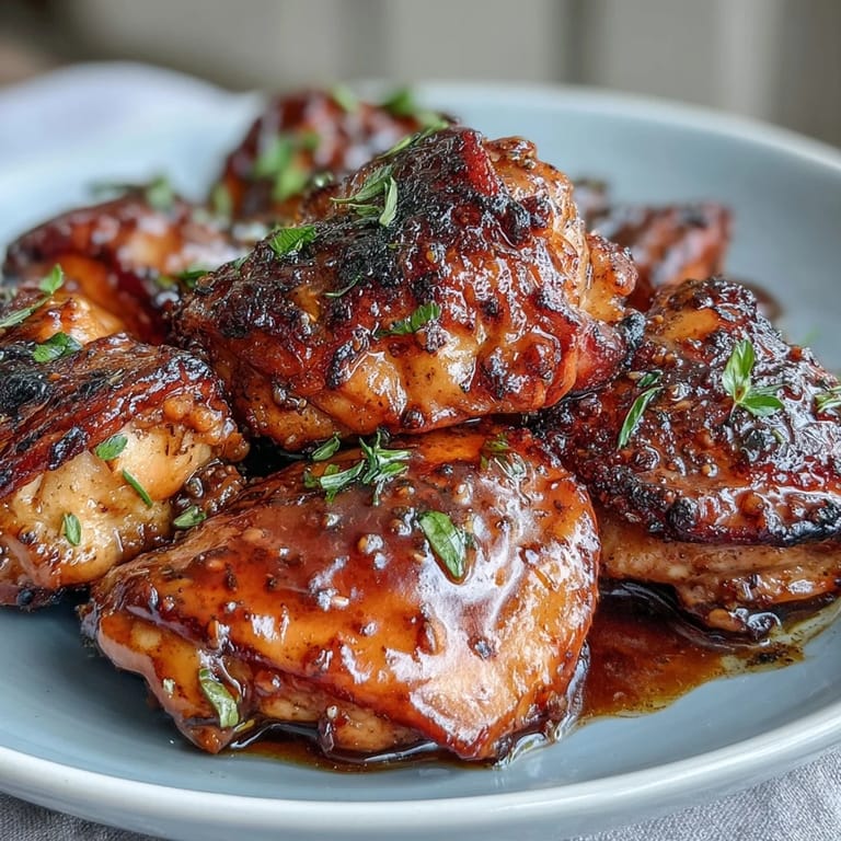 Fork-tender Slow Cooker Honey Mustard Chicken in a rich honey mustard glaze, drizzled over creamy mashed potatoes and roasted carrots.