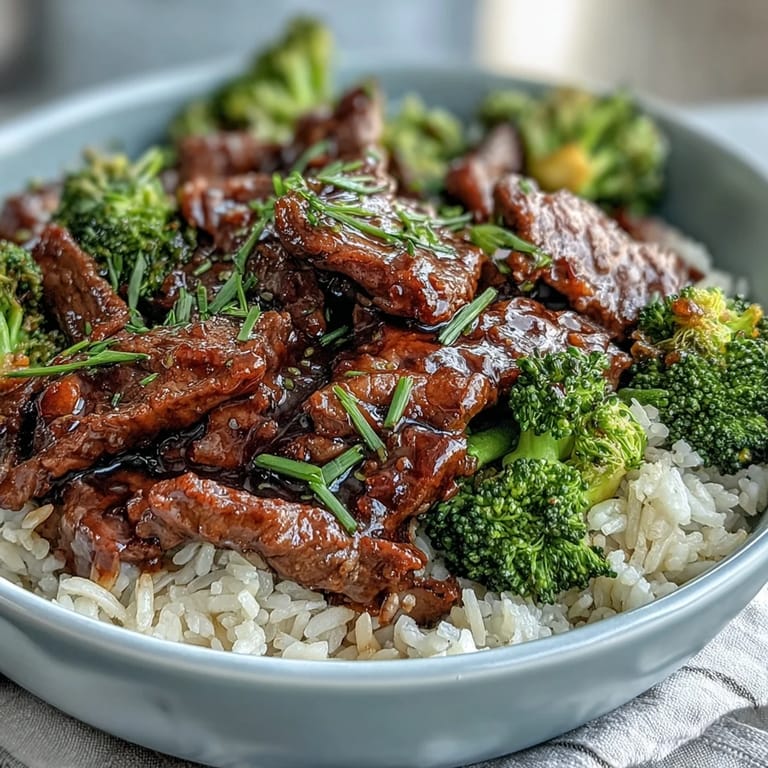 Serve this hearty Beef and Broccoli Bowl for a quick dinner, garnished with sliced green onions and sesame seeds over steamed rice.