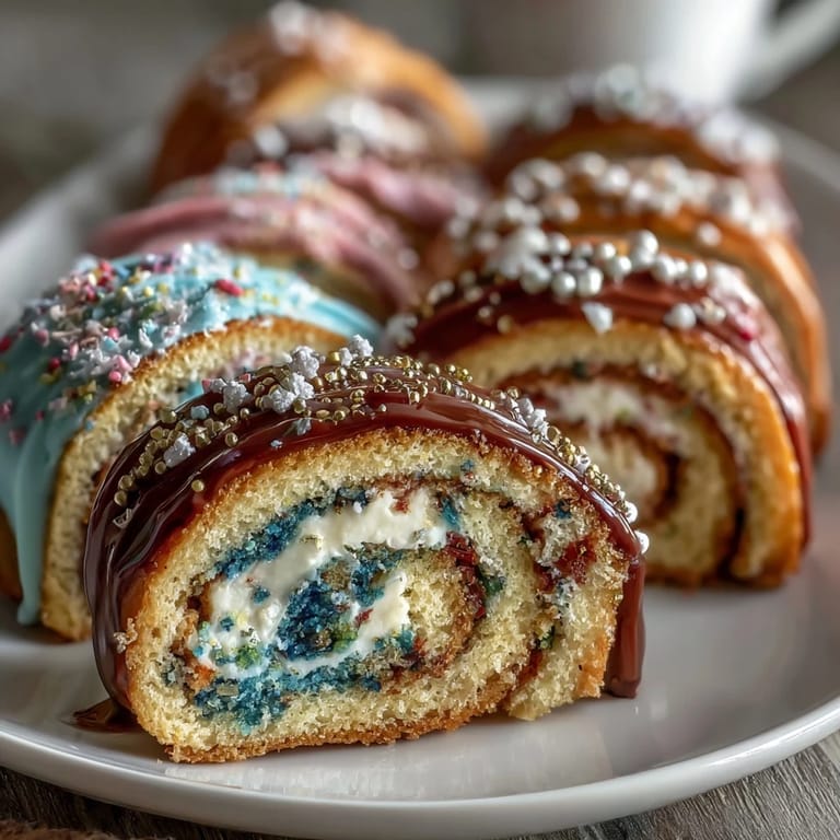 Colorful pastel swirl cookies with sprinkles, a delightful treat for kids' birthdays or themed parties.