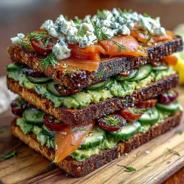 Colorful avocado toast platter featuring smoked salmon, cherry tomatoes, radishes, and arugula, ideal for a fresh spring brunch.
