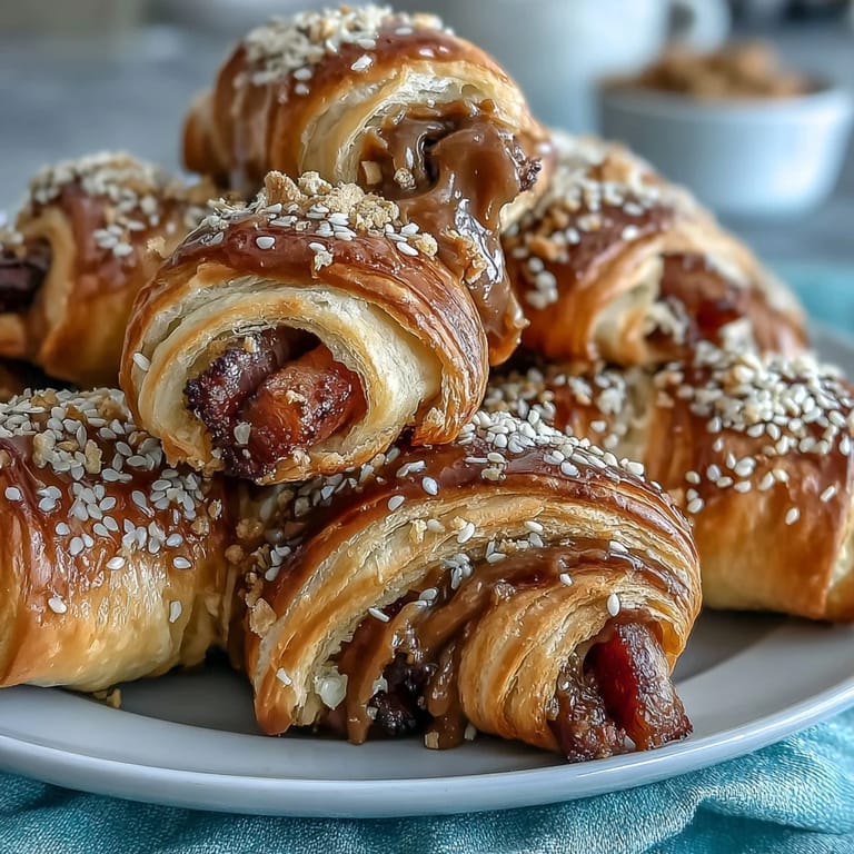 Warm, golden Mini Pigs in a Blanket arranged on a platter with a bowl of honey Dijon dipping sauce, perfect for party snacking.