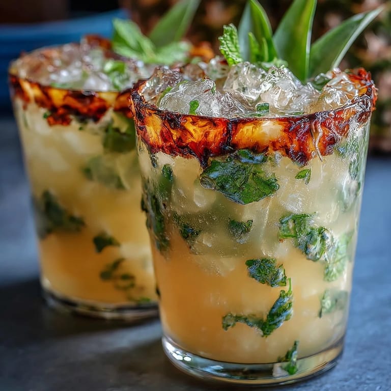 Refreshing pineapple coconut agua fresca blended with coconut milk, served chilled with mint and pineapple for a tropical drink.