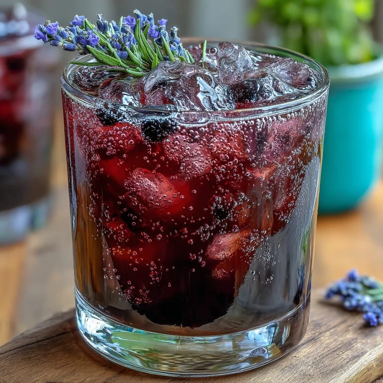 Sparkling blackberry lavender lemonade fizz, a delightful summer drink visually stunning.