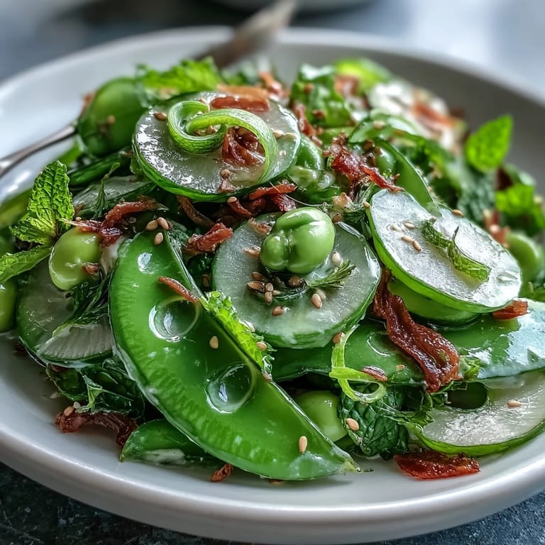 Enjoy a light lunch: Snap Pea and Radish Spring Salad bright with mint and lemon.